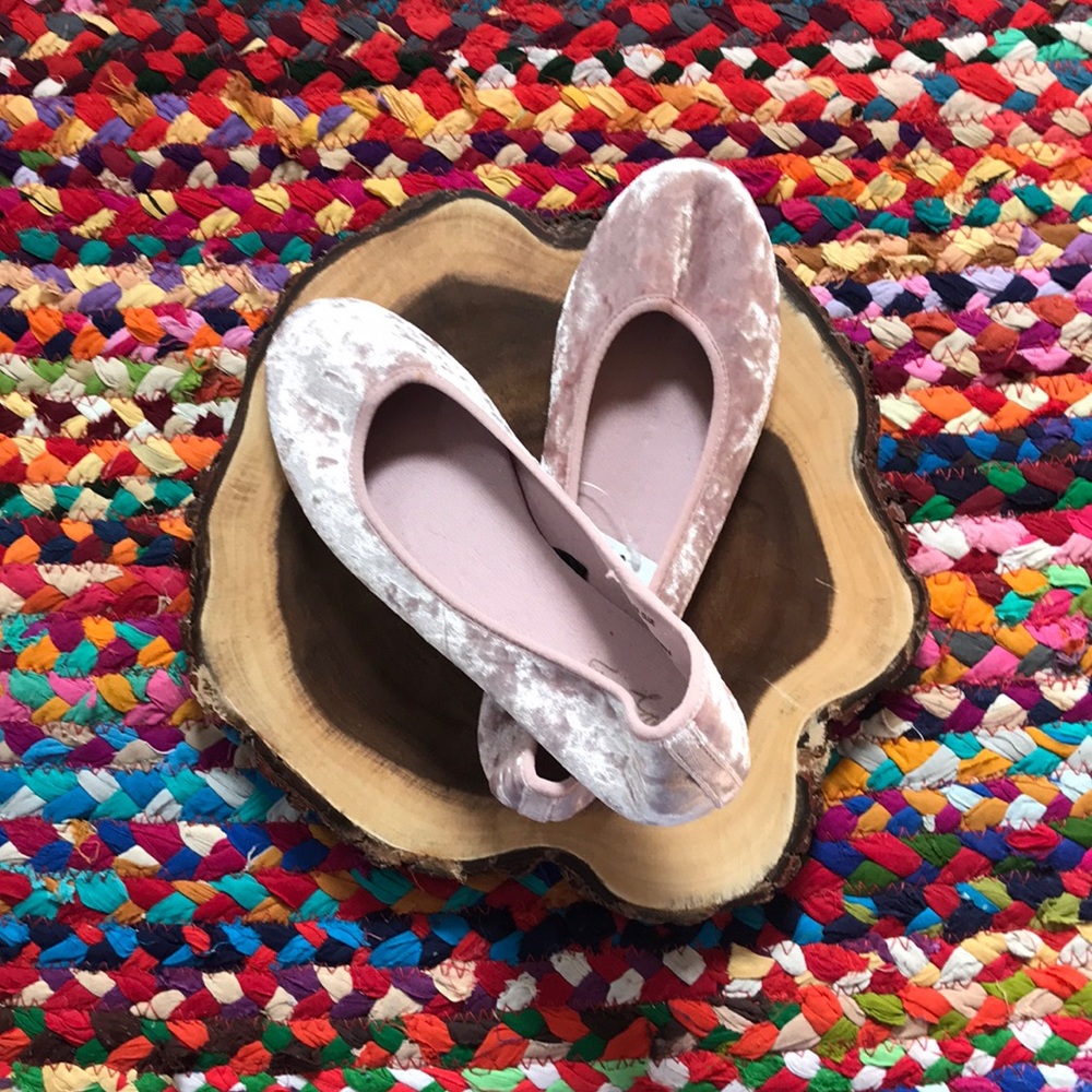 Light Pink Velvet Flats